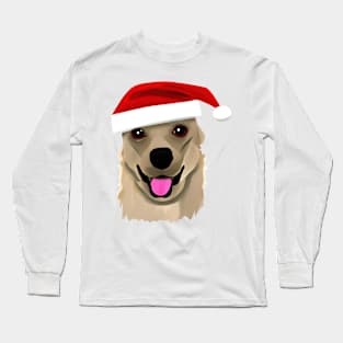 Christmas Dog Transparent Background Long Sleeve T-Shirt